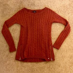American Eagle Maroon Sweater Zip Sides XS